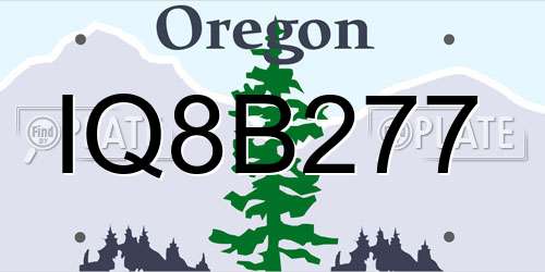 IQ8B277 Oregon License Plate