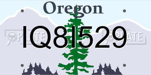 IQ8I529 Oregon License Plate