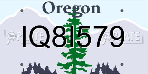 IQ8I579 Oregon License Plate