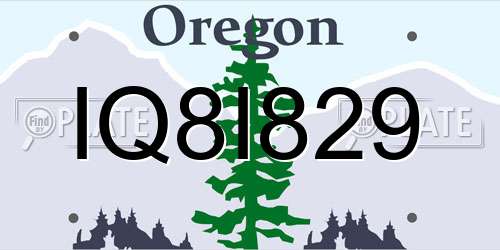 IQ8I829 Oregon License Plate