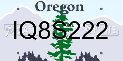 IQ8S222 Oregon License Plate
