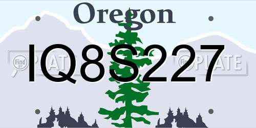 IQ8S227 Oregon License Plate