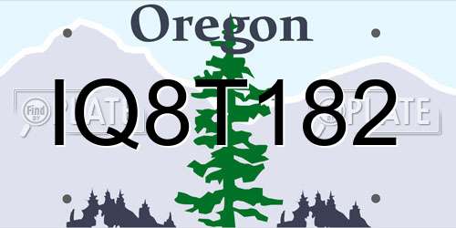IQ8T182 Oregon License Plate