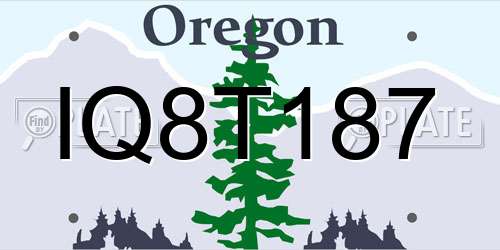 IQ8T187 Oregon License Plate