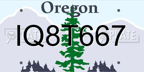 IQ8T667 Oregon License Plate