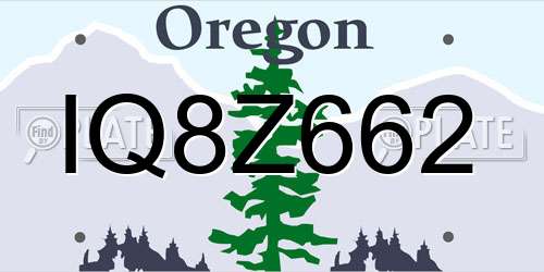 IQ8Z662 Oregon License Plate