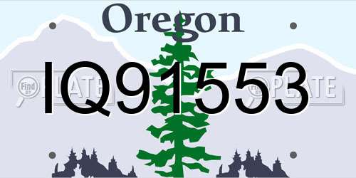 IQ91553 Oregon License Plate