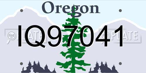 IQ97041 Oregon License Plate