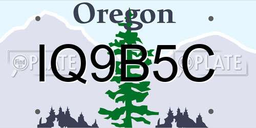 IQ9B5C Oregon License Plate