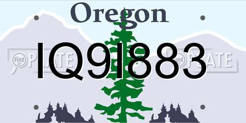 IQ9I883 Oregon License Plate