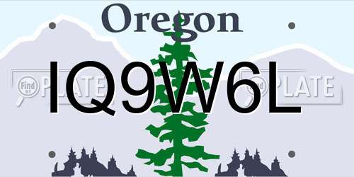 IQ9W6L Oregon License Plate