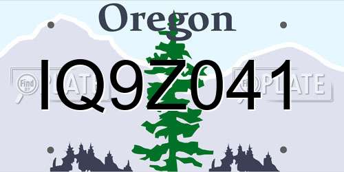 IQ9Z041 Oregon License Plate