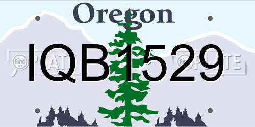 IQB1529 Oregon License Plate