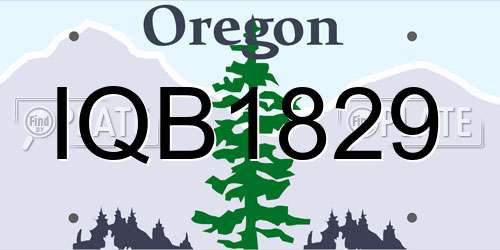 IQB1829 Oregon License Plate