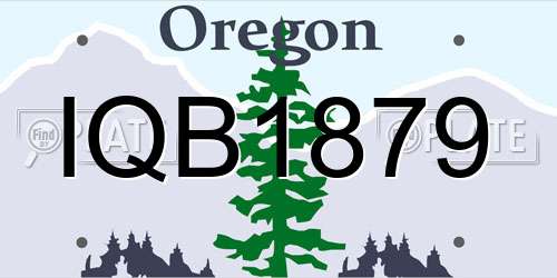 IQB1879 Oregon License Plate