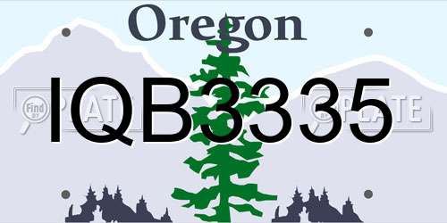 IQB3335 Oregon License Plate