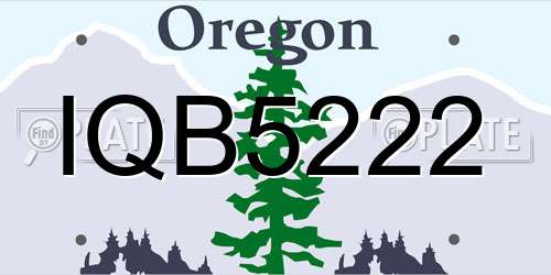 IQB5222 Oregon License Plate