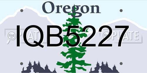 IQB5227 Oregon License Plate