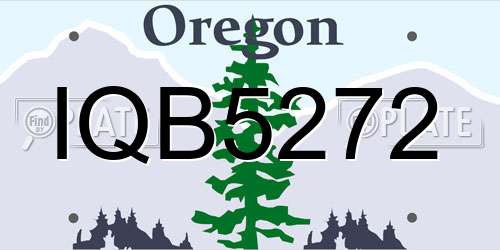 IQB5272 Oregon License Plate