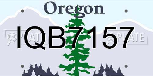 IQB7157 Oregon License Plate