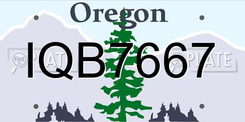 IQB7667 Oregon License Plate