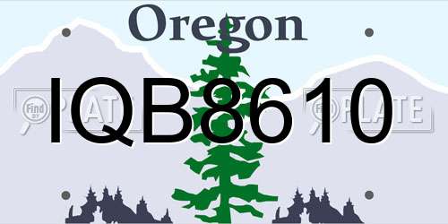 IQB8610 Oregon License Plate