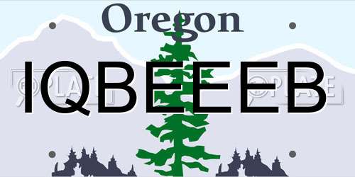 IQBEEEB Oregon License Plate