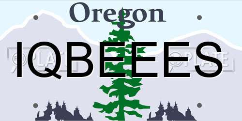 IQBEEES Oregon License Plate