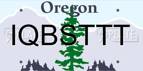 IQBSTTT Oregon License Plate