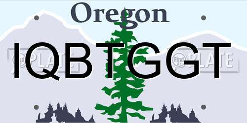 IQBTGGT Oregon License Plate