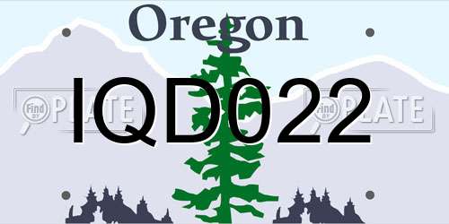 IQD022 Oregon License Plate