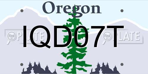 IQD07T Oregon License Plate
