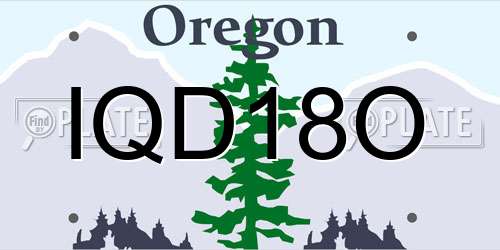 IQD18O Oregon License Plate