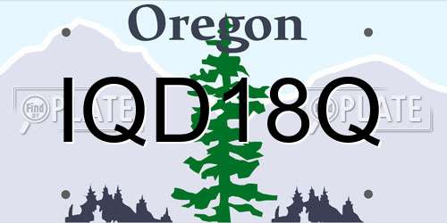 IQD18Q Oregon License Plate