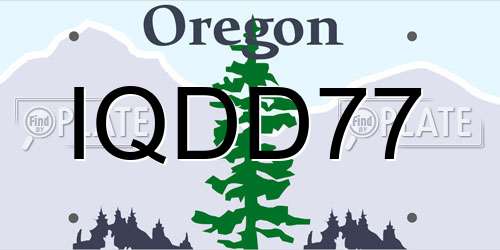 IQDD77 Oregon License Plate
