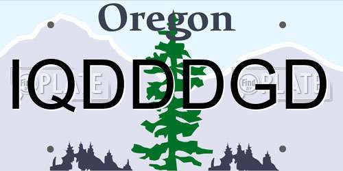 IQDDDGD Oregon License Plate