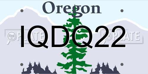 IQDQ22 Oregon License Plate