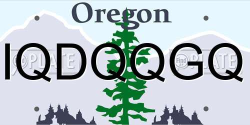 IQDQQGQ Oregon License Plate