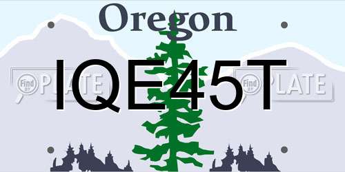 IQE45T Oregon License Plate