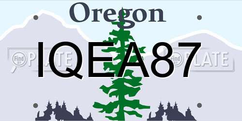 IQEA87 Oregon License Plate