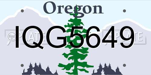 IQG5649 Oregon License Plate