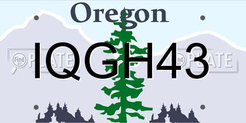 IQGH43 Oregon License Plate