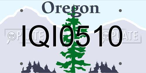 IQI0510 Oregon License Plate