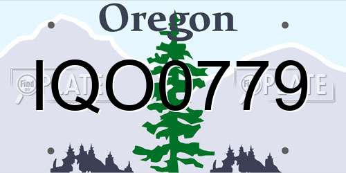 IQO0779 Oregon License Plate