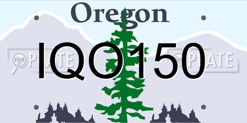 IQO150 Oregon License Plate