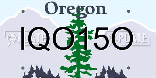 IQO15O Oregon License Plate