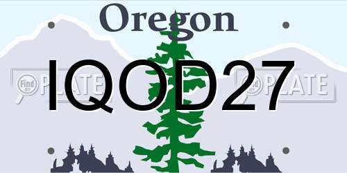 IQOD27 Oregon License Plate