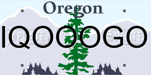 IQOOOGO Oregon License Plate