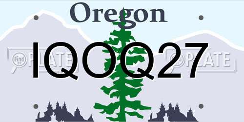 IQOQ27 Oregon License Plate