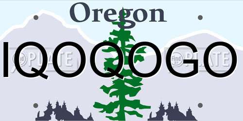 IQOQOGO Oregon License Plate